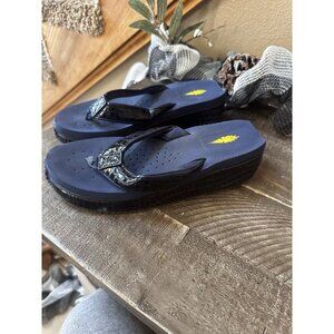 Volatile Women's Crocodile Navy Sandals Size 7